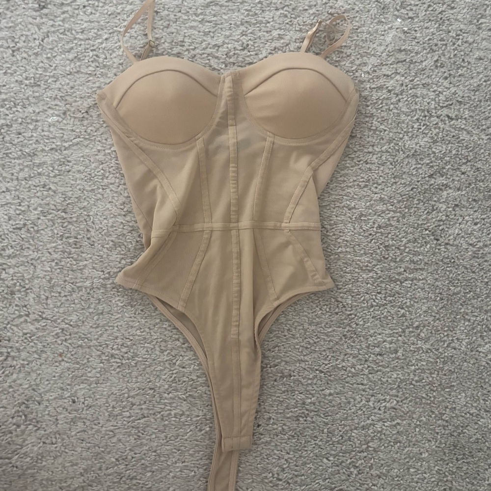 Beige Corset Bodysuit